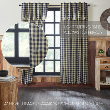 My Country Panel with Attached Scalloped Layered Valance Set of 2 84x40 - The Fox Decor